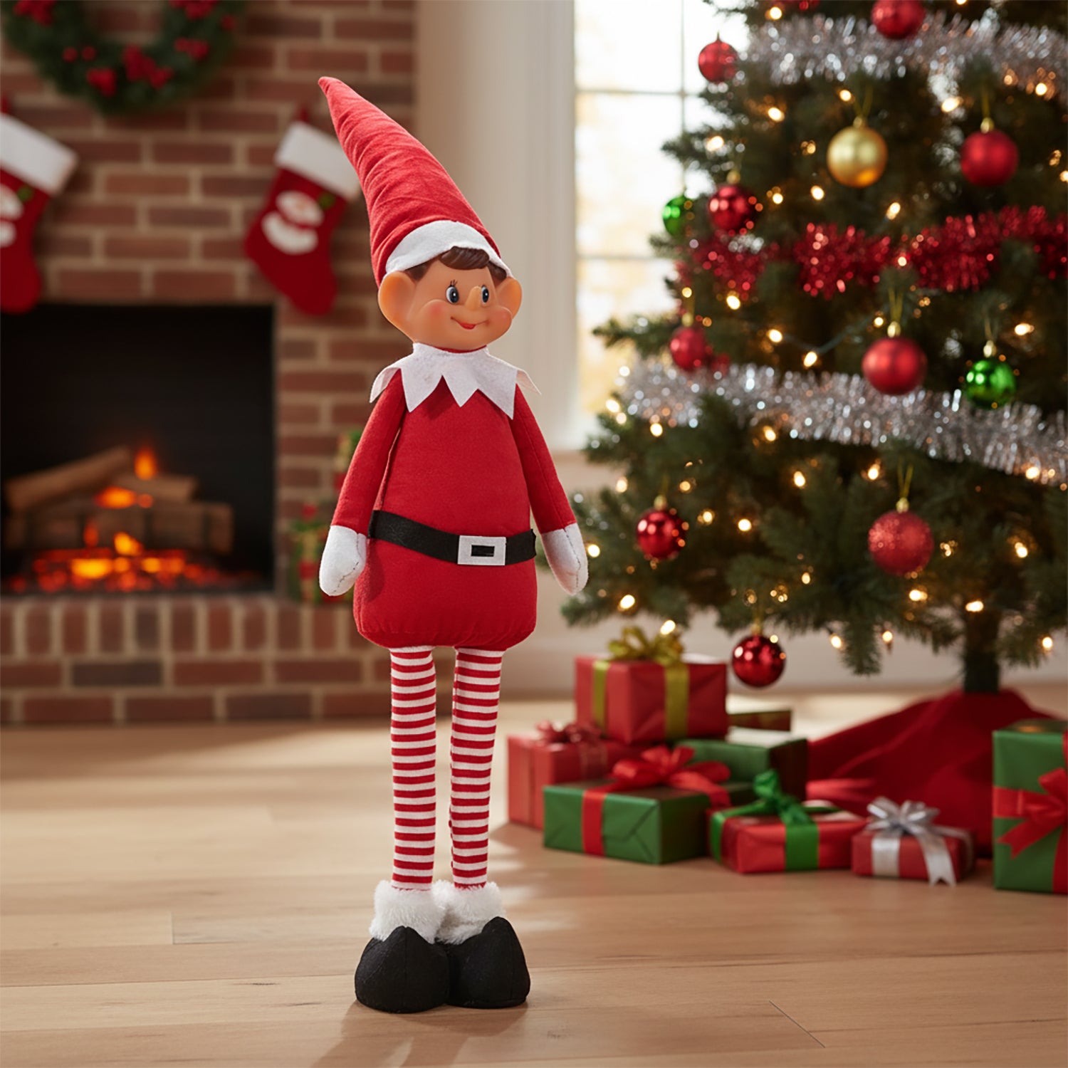 VESTIAMO CASA GRAN NATALE - Elfo Natalizio con gambe allungabili altezza max 73 cm